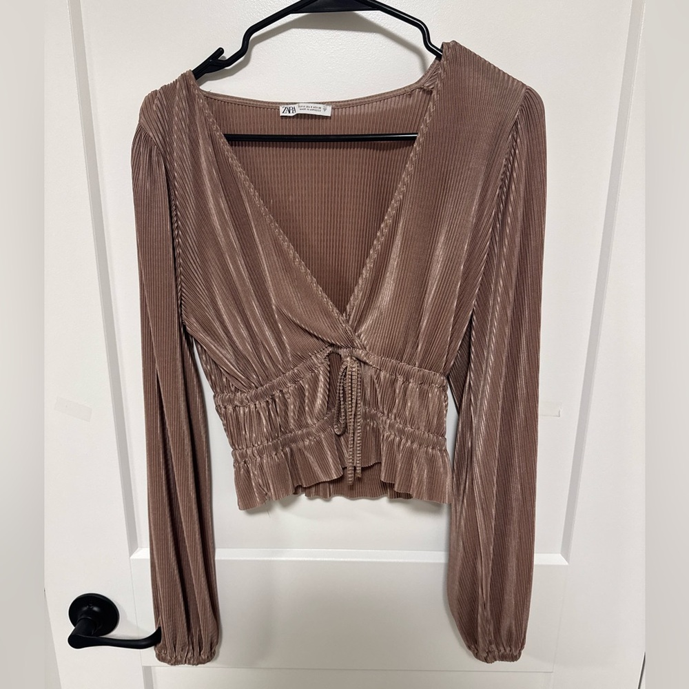 Zara Brown Long Sleeve Top